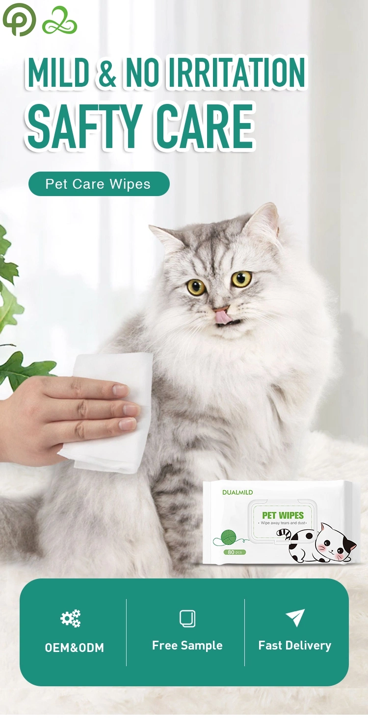 Biodegradable 99.9 Pure Water Dog Ear Wipes En Espanol for Pets
