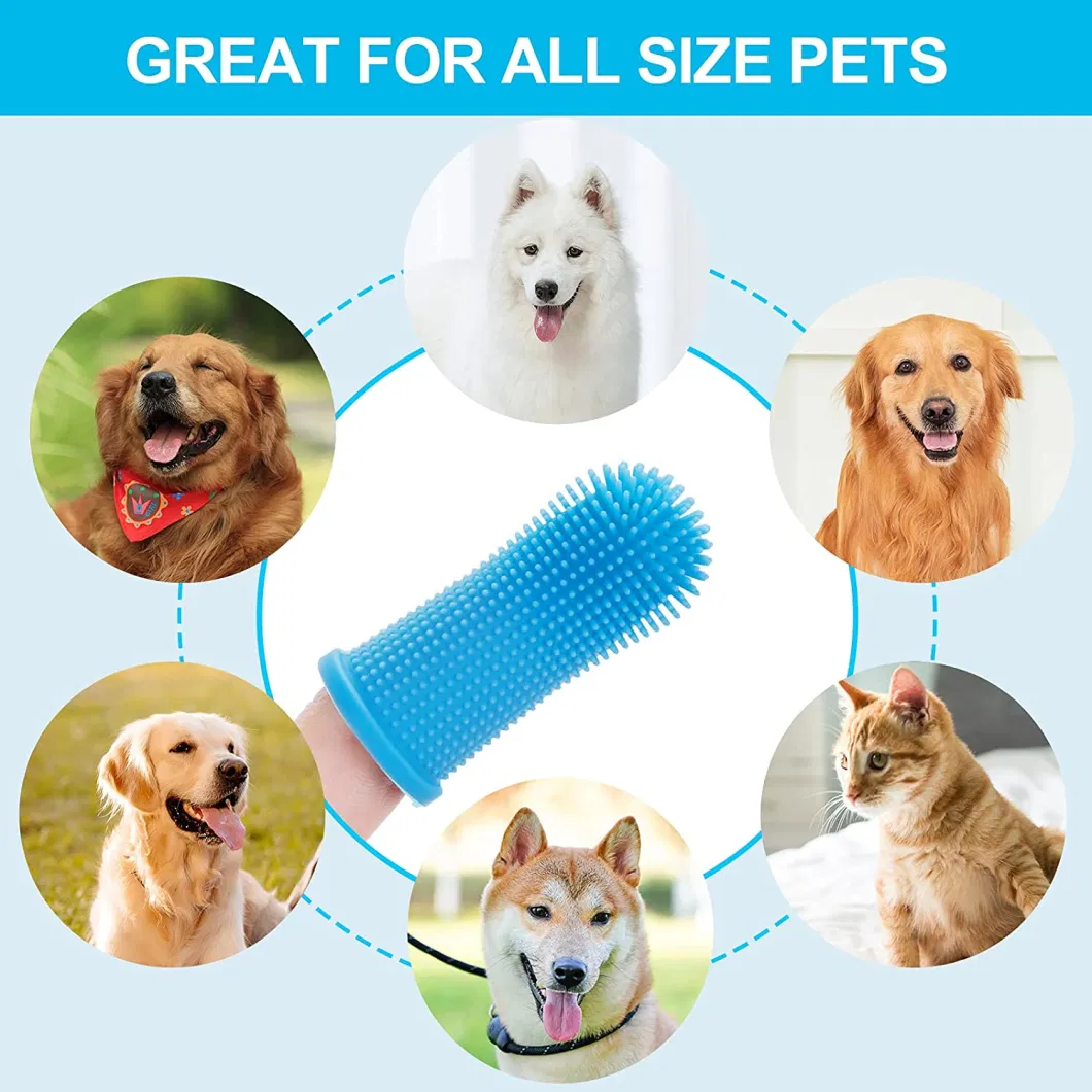 Dog Super Soft Pet Finger Toothbrush Teeth Cleaning Bad Breath Care Nontoxic Silicone Tooth Brush Tool Dog Cat Cleaning Supplies