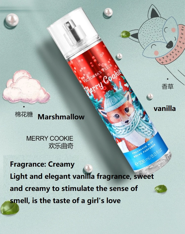 236 Ml Body Spray Mist Floral and Fruity Fragrance Parfum for Women Christmas Cat Body Mist