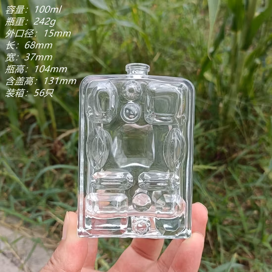 조각 향수병 스팟 크리스탈 화이트 소재 유리 100ml 평면 사각형 조각 마운트 병 향수병