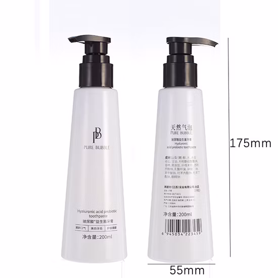 불화물 없이 히알루론산 프로바이오틱 치약을 미백하는 맞춤형 로고 200ml 프레스 치약 신선한 호흡 치아